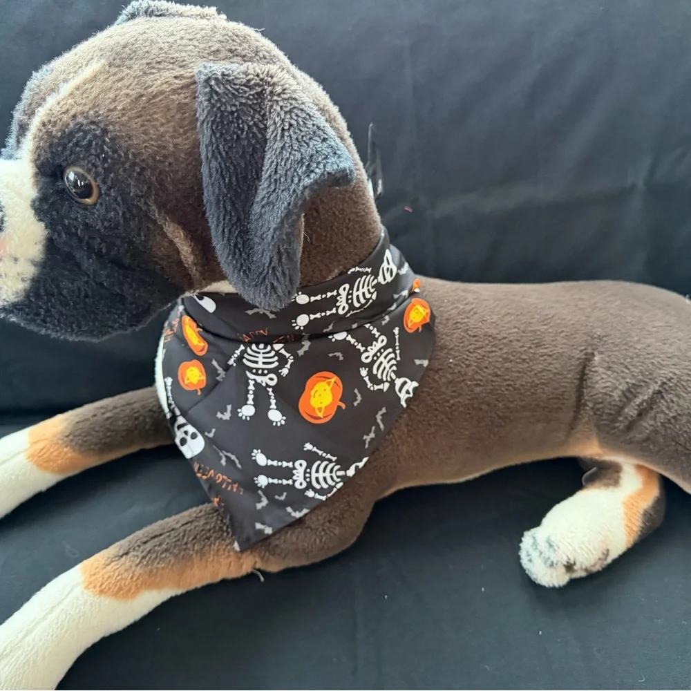 New Pumpkin and Skeleton Design Dog Bandanna